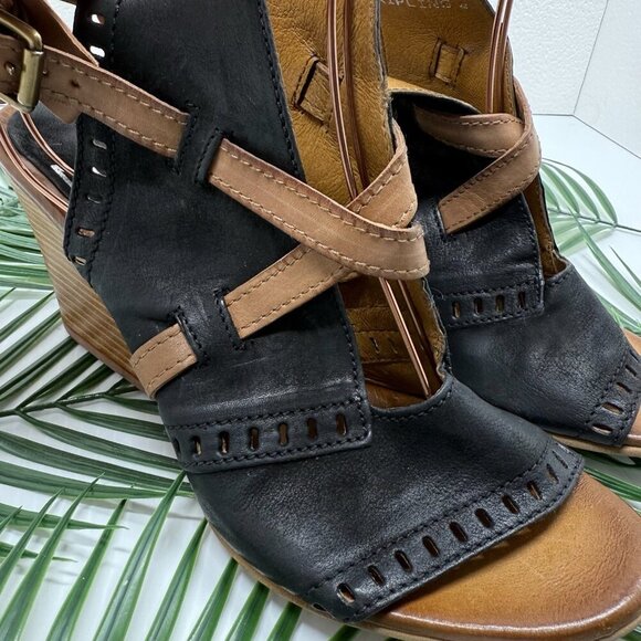 Miz Mooz Women's Kipling Leather Wedge Sandal Size EU 42 / US 10.5 -  11 - Picture 4 of 11